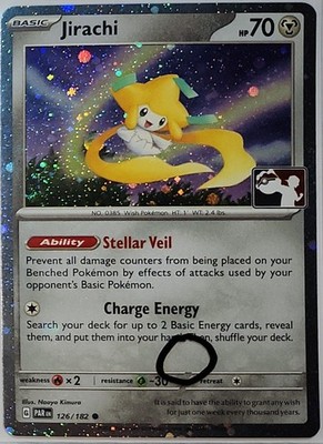 are swirls on pokemon cards rare Swirls 🌀 Jirachi 126/182 Cosmos Holo HeavilY Bleed Error Rare Pokémon TCG  ✨️