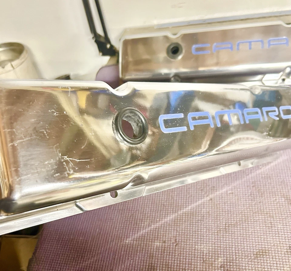 SBC CHEVY V-8 327 350 RPC ALUMINUM VALVE COVERS CAMARO NICE Small Block - Image 3 of 4
