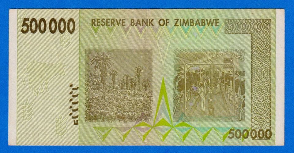 Zimbabwe 500000 500,000 Dollars 2008  P-76 Circ. Replacement Note ZA0022473 RARE - Image 2 of 4