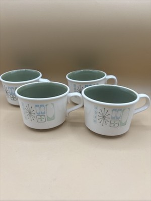 Set of 4 Taylor, Smith & Taylor Cathay Atomic Ames MCM 1960s Era Coffee Mugs