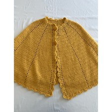 Mustard Crochet Poncho Shrug - Women's Sweater