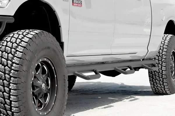 For Chevy Silverado 3500 HD 15-19 N-Fab 3" Wheel-to-Wheel Black Round Nerf Steps - Image 4 of 4
