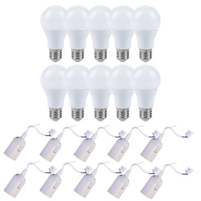 10 x LED Lampe 15W = 100W E27 1490lm warmweiß 10 x Baufassung Lampenfassung weiß