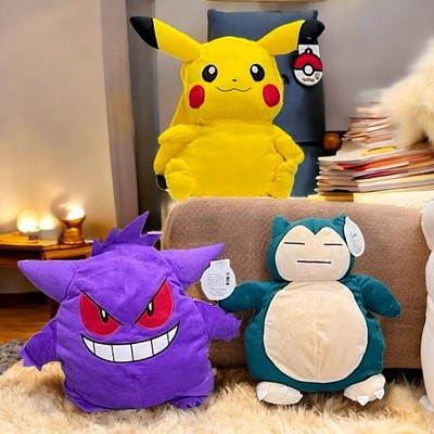 Pokemon Plush Backpack Kids 12'' Gift Licensed Pikachu Snorlax Genger Soft Doll