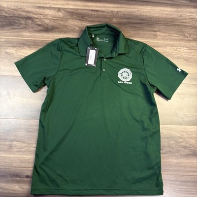 Under Armour Shirt Mens Medium Polo Green FBI Short Sleeve Polo