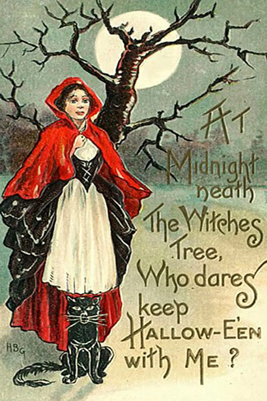 Happy Halloween  SPOOKY Vintage Reproduction Postcard  6" X 4" h10