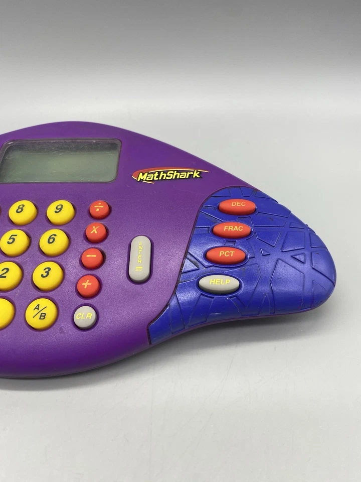 TESTED Math Shark Electronic Handheld Educational Learning System EI-8490 Purple - Image 3 of 4