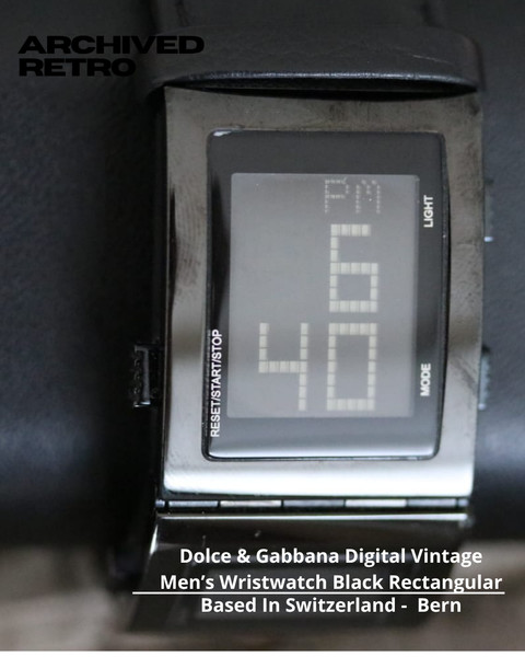 Dolce & Gabbana Digital Vintage Herrenarmbanduhr Schwarz Rechteckig