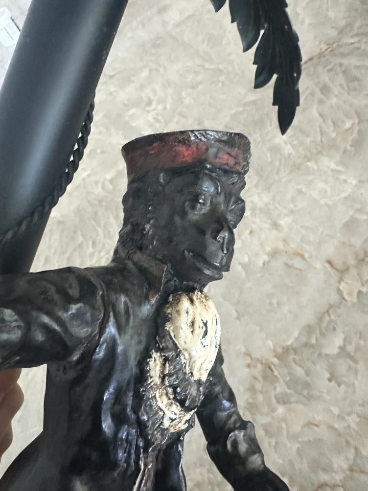 Aplique palmera mono Tole grande vintage Foto 2 de 4