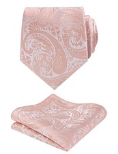 Men's Gradient Paisley Necktie and Pocket Square Set for Formal Occasions