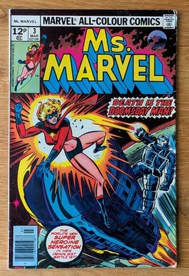 MS MARVEL #3 - MARVEL COMICS - 1976- FN+ -pence copy- BAGGED & BOARDED