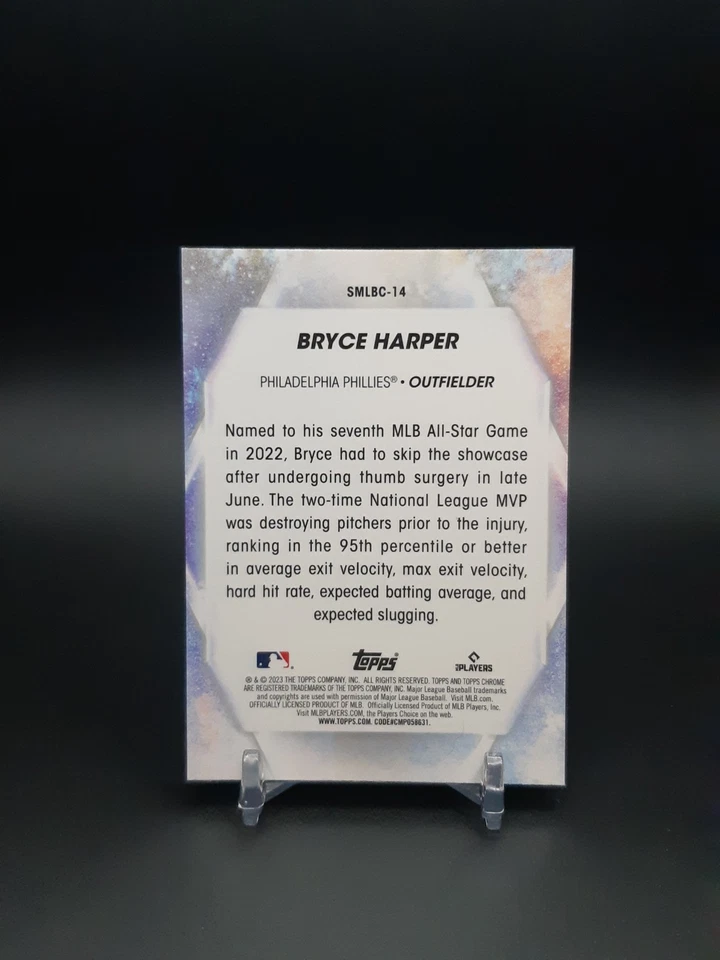 2023 Topps Series 1 Stars of MLB Chrome Bryce Harper #SMLBC-14 - Image 2 of 2