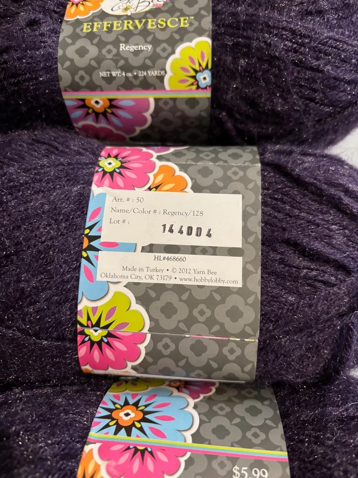 Hilo de abeja efervescente: Color is Regency #4 peso: Lote de 3, 224 yardas cada uno Foto 3 de 4