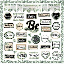 Back to School Eucalyptus Motivational Motivational Classroom Bulletin Board ...