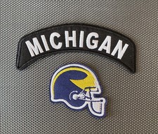 Set Of 2 University Of Michigan Football Wolverines Embroidered Iron On Patches