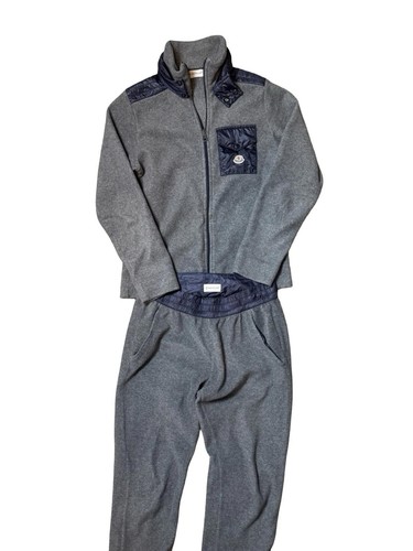Moncler Enfant Grey Wool Logo Tracksuit Set Jacket & Pants
