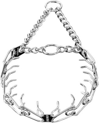 USED-Herm Sprenger Chrome Plated Steel Dog Prong Training Collar Two O-Rings