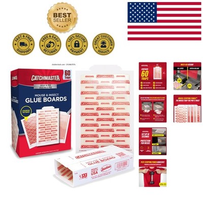 60-Count Extra Sticky Glue Boards: Indoor Pest Control for Mice & Insects