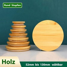 Holz Abdeckkappen Stopfen Kappe Rund Abdichtung für Glasflaschen 52mm bis 130mm