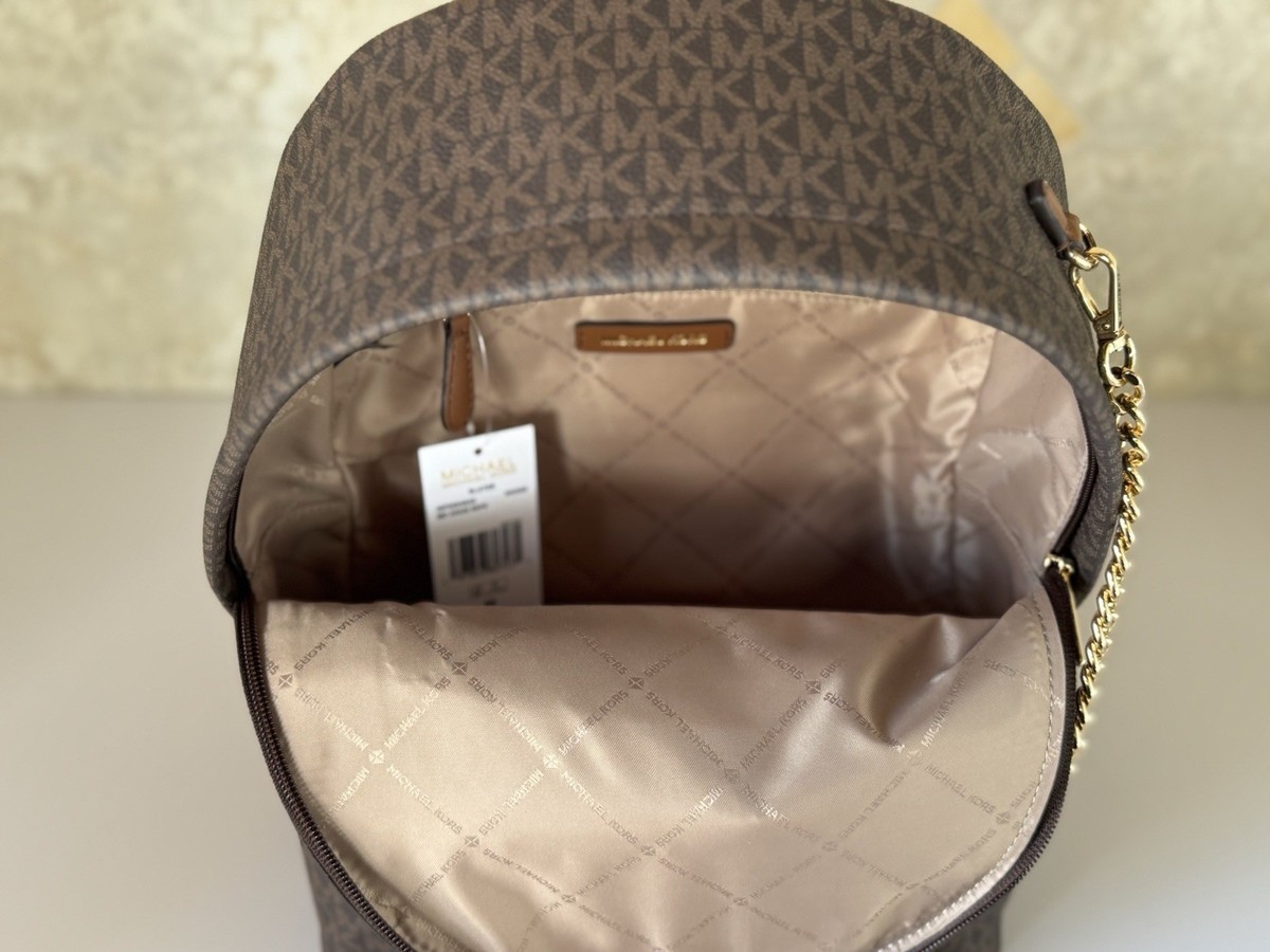 Michael Kors Dark Brown and Gold Chain Backpack Michael Kors Jet Set Item Medium Front Pocket Chain Tote Bag  main image 3