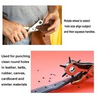 9" Leather Hole Punch Hand Pliers Belt Holes 6 Sized Puncher Heavy Duty Tool New