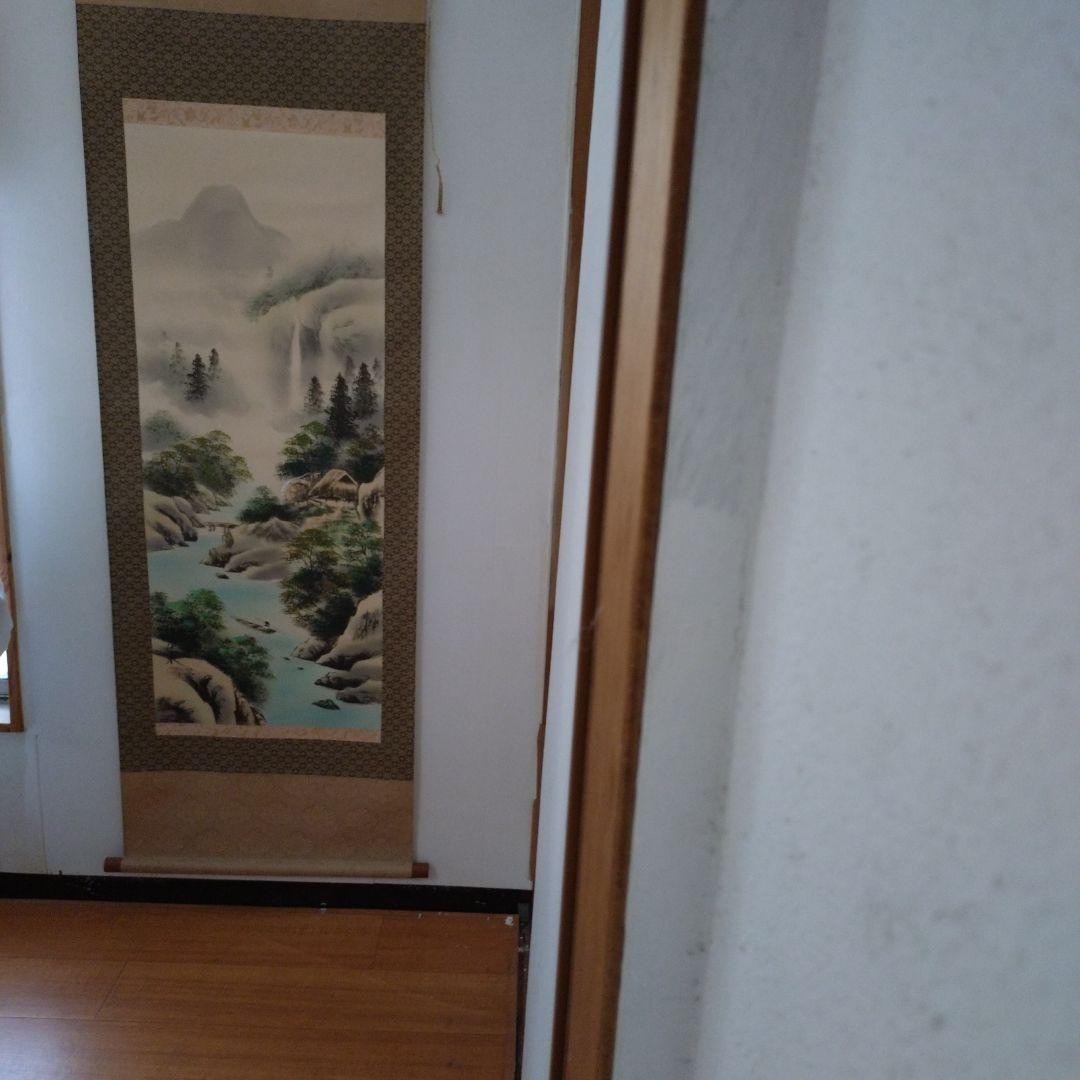 Japanese painting landscape hanging scroll, Japan art, Mountain & River scene
