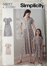 Simplicity 9277 Misses'  Children's Dresses 3-8/XS-XL 