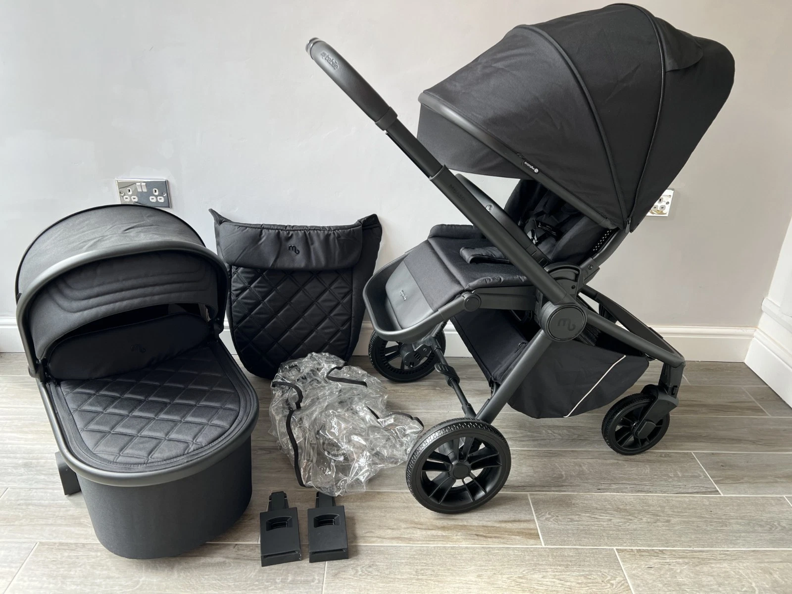 My Babiie MB450 pram pushchair stroller 2 in 1 - Black