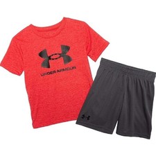 NWT Under Armour Boy's Core Logo Shirt and Shorts Set sz 6