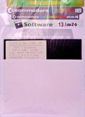 COMMODORE 16/+4 -- RUN-O-THEK 1A/88 (E.T.P./CW - DISK)
