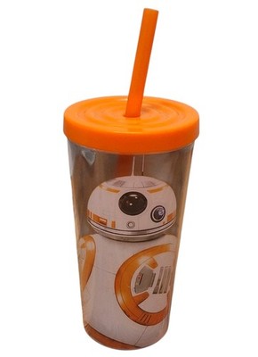 Star Wars BB8 Kunststoff Becher mit Deckel & Strohhalm ZAK! Designs sehr guter Zustand selten Retro 