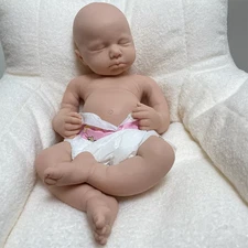 Cute Girl Reborn Baby Doll Full Body Silicone Real Touch Newborn Doll Unmakeuped