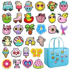 30 PCS Cute Beach Charms For Bogg Bags DIY Decorative Accessory Summer