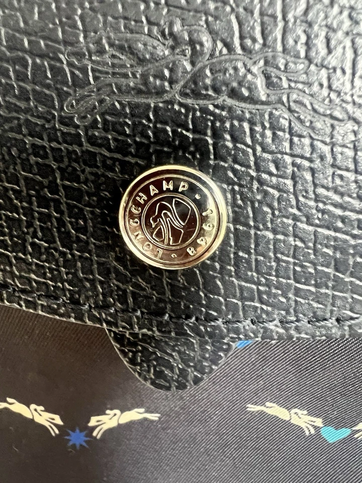 Longchamp Le Pliage Original Navy Logo Nylon Leather Backpack Made in France - Image 4 of 4