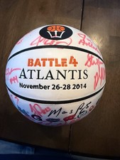 2014 Battle 4 Atlantis Multi-Signed Mini Basketball UNC Roy Williams, Jackson