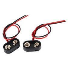 9 Volt Battery Buckle Clip Holder Boat Type Connectors Lead Wire Cord 2 Pcs