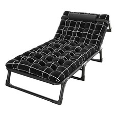 Heavy Duty Folding Chaise Lounge 4 Position Adjustable 200KG Capacity Camping