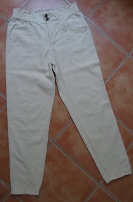 leichte lässige Esprit Paperbag Hose beige sand Größe 38 Lycoll Baumwolle