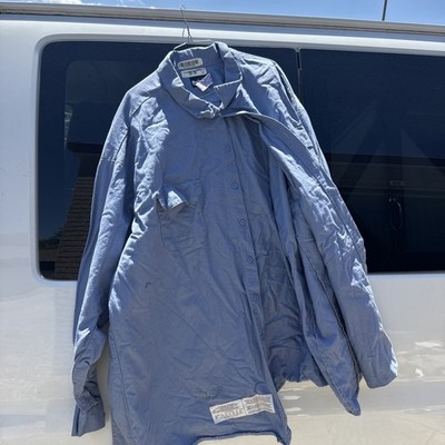 Bulwark Men s Size  7xl Light  Blue FR Flame Resistant Utility Work Shirt EUC 69