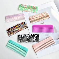 Acetate Wide Tooth Hair Comb Anti-Static Tortoise Shell Detangling Massage Brush