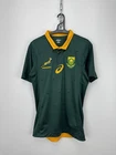 South Africa Springboks Rugby Shirt Kolisi 6 Asics Green Jersey Size M