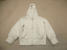 Abercrombie Size 5/6 Kids White Cotton Blend Soft Shell Hooded Zipper Jacket 378