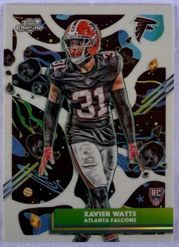 2025 Topps Cosmic Chrome  Xavier Watts RC #393 Rookie Atlanta Falcons WHITE HOLE
