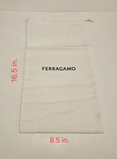 Authentic white Salvatore Ferragamo Dust Bag w/ draw string 16.5" x 8.5"