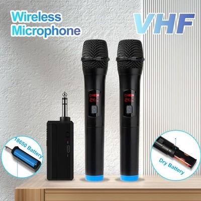 Wireless Microphone 2 Channels VHF Fixed Frequency Handheld Mic Micphone For Par