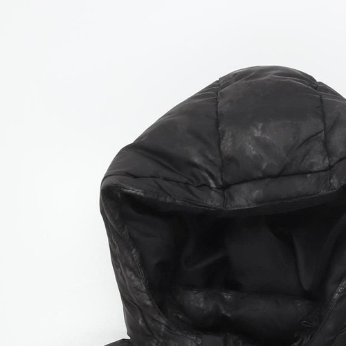 H&M Boys Black Puffer Jacket 10 Winter Hooded Zip - Picture 11 of 12
