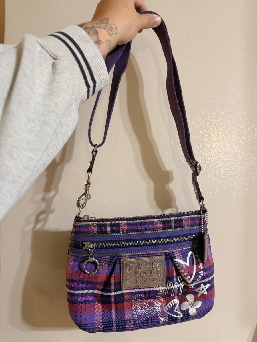 COACH Poppy ハンドバッグ チェック柄 パープル 25+ Coach Poppy Purple Bags & Handbags for Women for sale