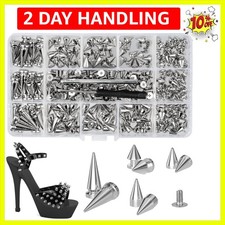 Complete 360-Piece Punk Spikes and Studs Kit with Tools for Easy Installation