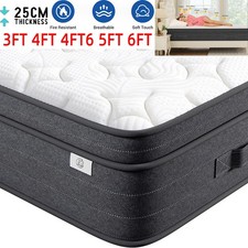 Memory Foam Matress Luxury Sprung Mattress 3ft Single 4ft6 Double 5ft King 6ft!!