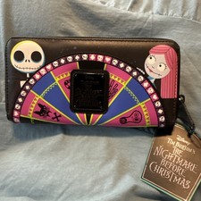Cartera Loungefly Disney Pesadilla Antes de Navidad Oogie Boogie Rueda Cremallera NUEVA